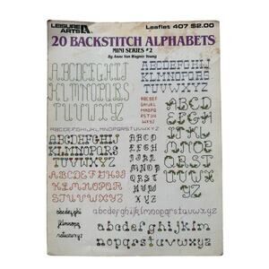 Vintage 20 Backstitch Alphabets Cross Stitch Pattern Leaflet Mini Series Letters